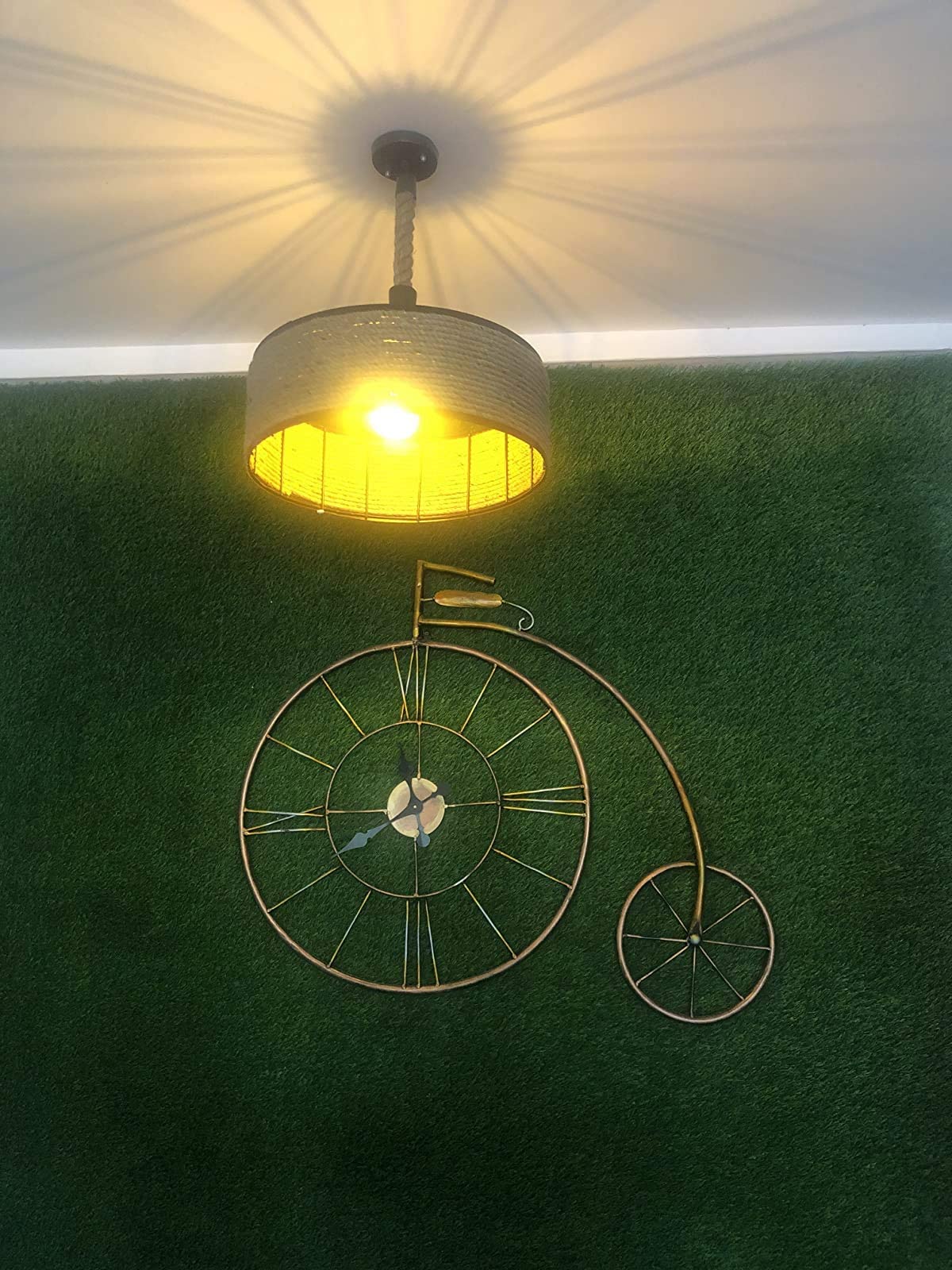 SINOMAN Pendant Light, Black, Round Natural Hemp Rope Hanging Light (Without Bulb) (Rope Tokri, Without Bulb) 3
