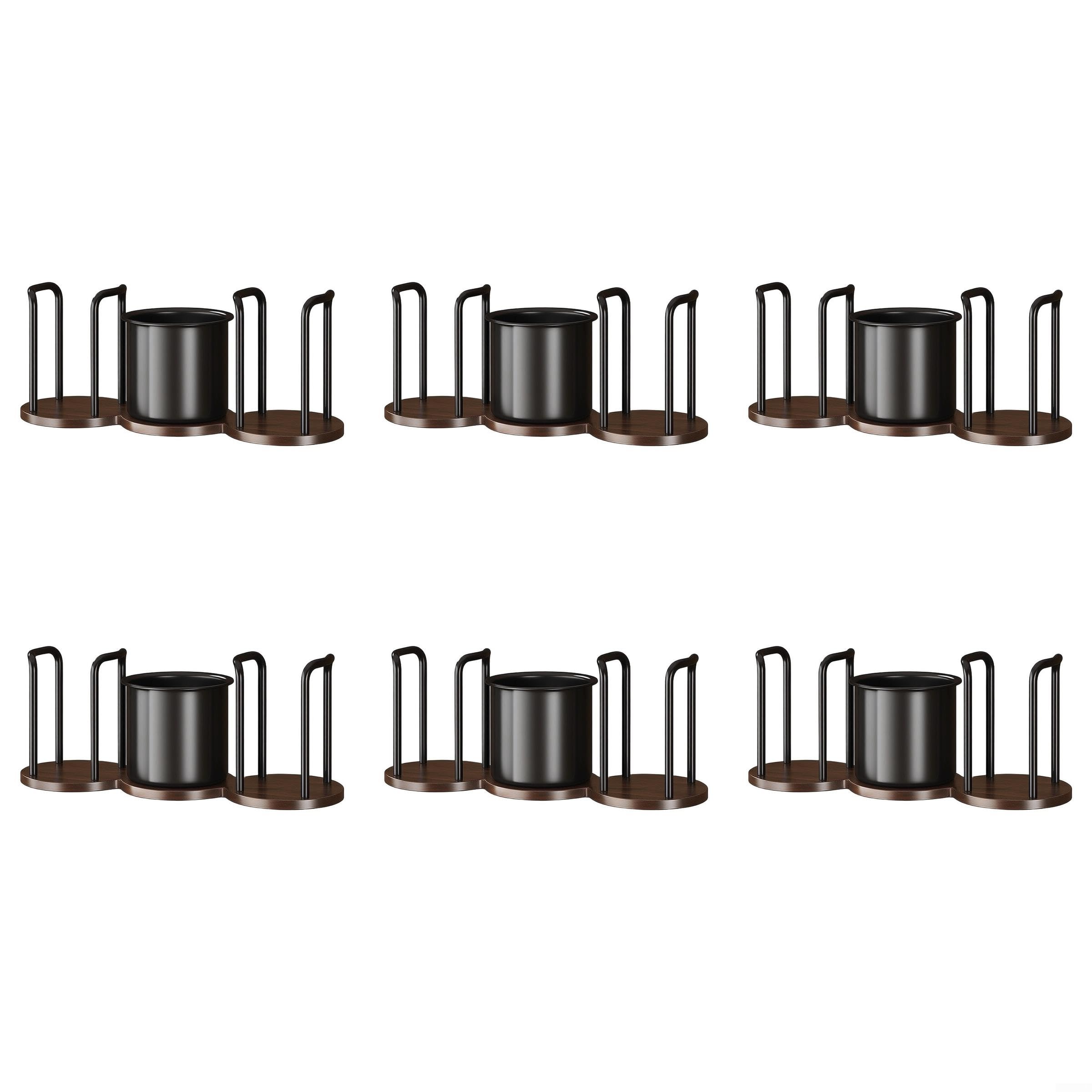 QOXEZY Arbeitsplatten-Becherhalter, 3-in-1-Multifunktions-Aufbewahrung für Pappbecher, Strohhalme und Kaffeezubehör, stabiler Karbonstahl für Küchentheke, Kaffeebar, Büro-Pausenraum(6)