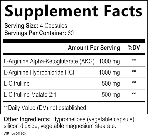 Miniatura 2 de Built by Nature Suplemento de óxido nítrico de 2400 mg con L-arginina, L-citrulina y extracto de raíz de remolacha, 240 cápsulas