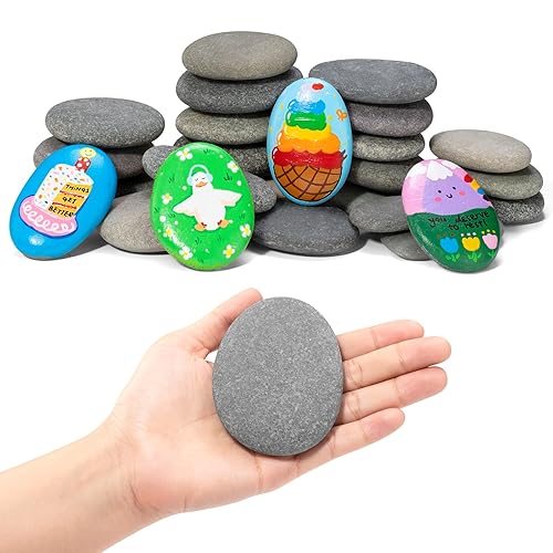 Simetufy 25Pcs Rocks for Painting, Large 3-4 Inch Natural River