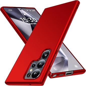 for Samsung Galaxy S23 Ultra Case Ultra Thin Matte PC Hard Protective Cover,Lens Protection,Simple Durable Slim Fit Phone Case 6.8inch Red JUS13-18