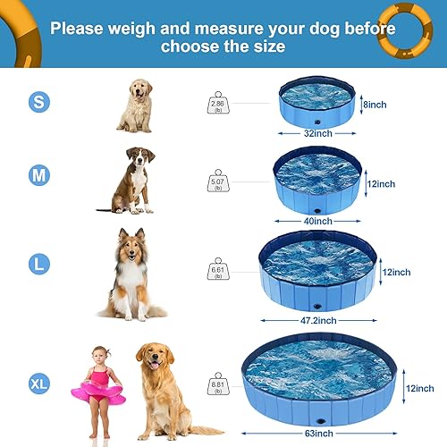 Miniatura 8 de Piscina para perros pequeños, piscina de plástico para niños, bañera para perros pequeños, bañera para perros portátil, piscina plegable para perros