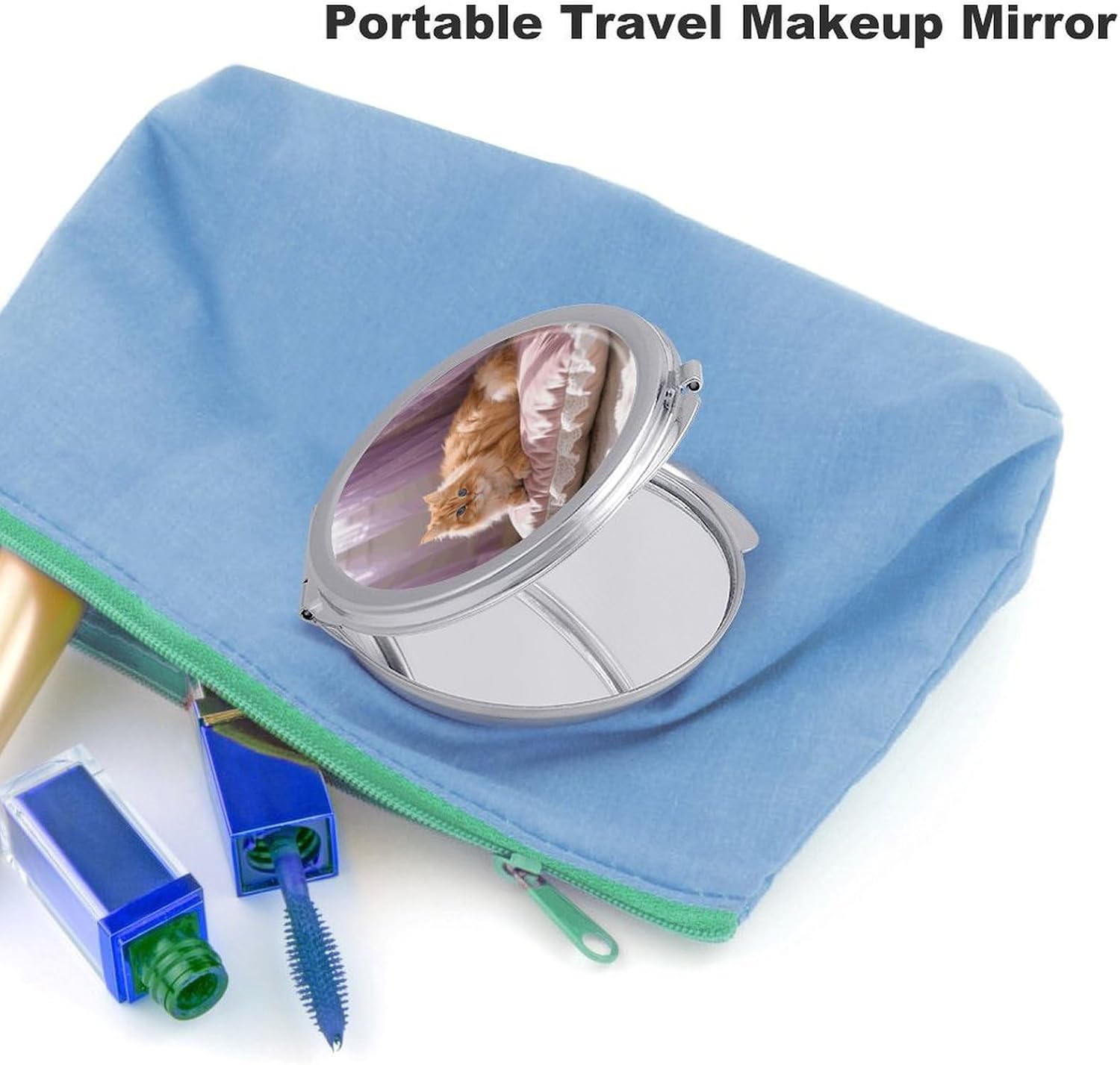 Cat 2-Sided Makeup Mirror with 1x/2x Magnifying image 3