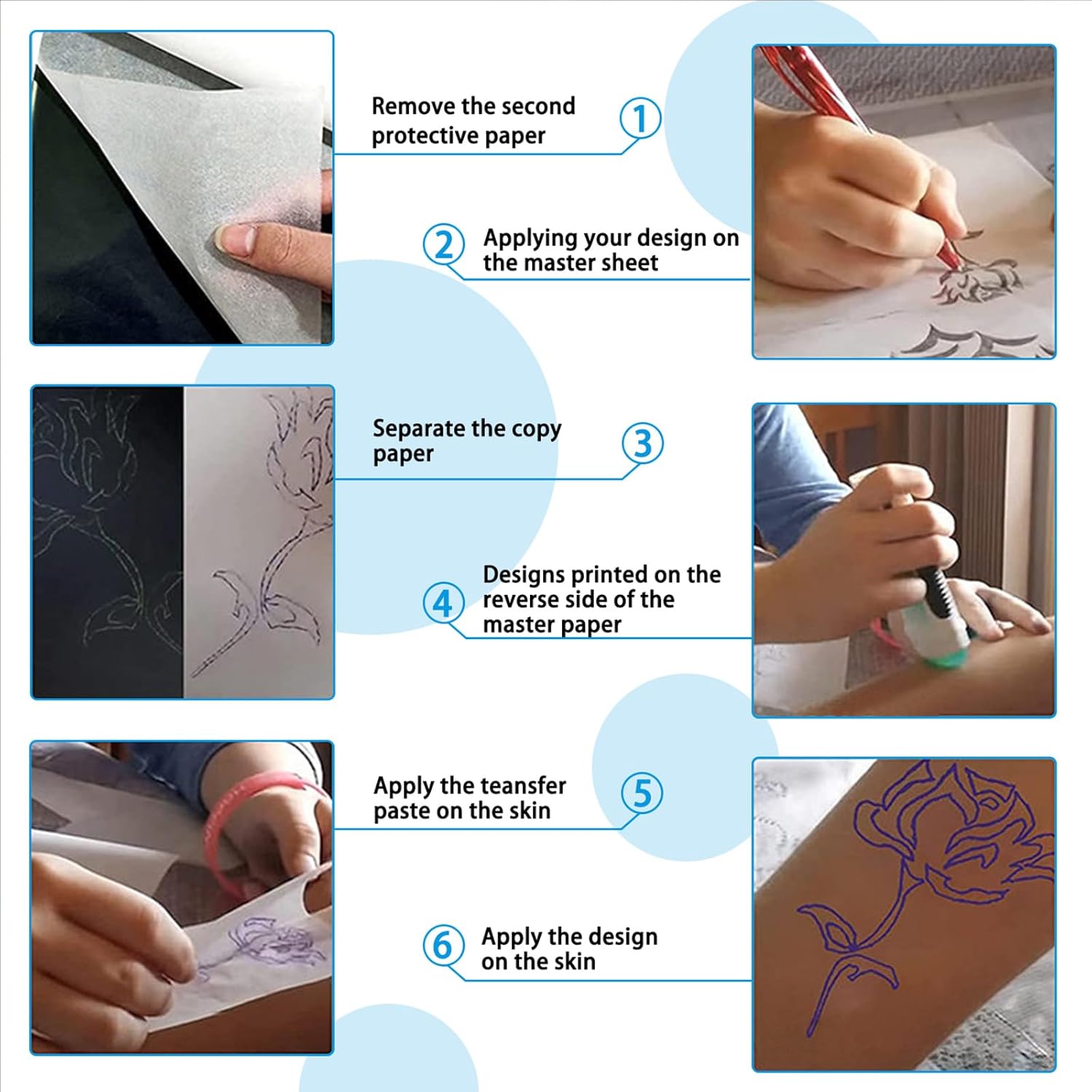 Tattoo Transfer Paper,100 Sheets Premium Tattoo Stencil Paper for Tattooing，4 Layers 8.5" X 16.5"