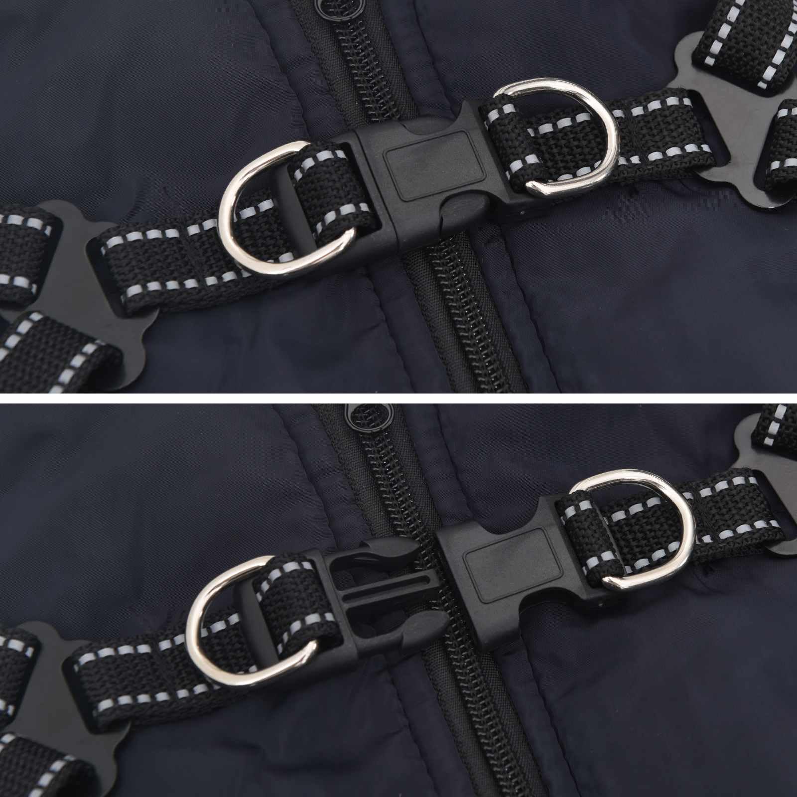 Abrigo para perro azul marino L36 con forro polar y poliéster, resistente al viento, impermeable, reflectante para pasear al aire libre, adecuado para perros de 8 a 12 kg, cálido