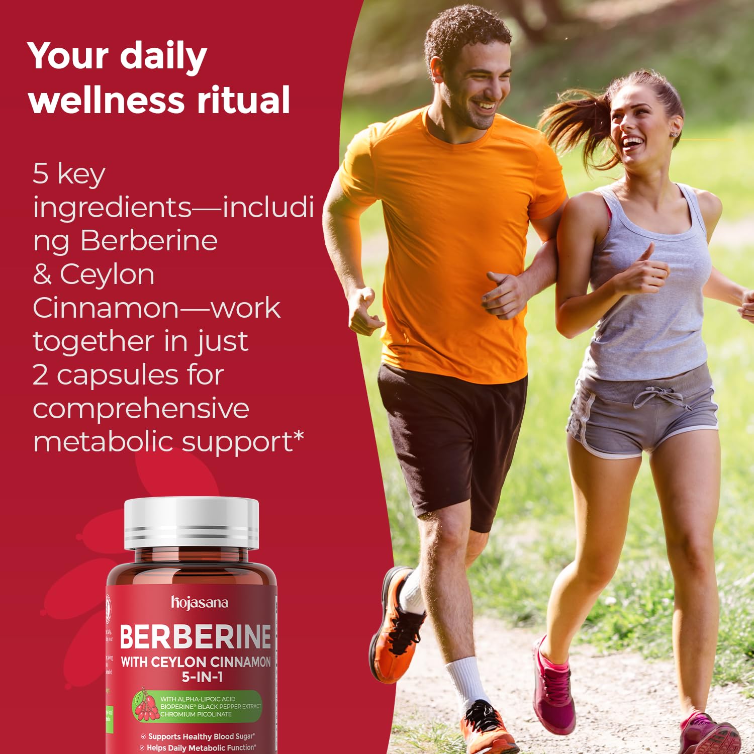 5-in-1 Berberine 500mg with Ceylon Cinnamon, 60 Vegan Capsules — Amazon image 6