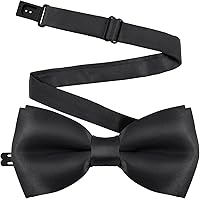 Medsuo Adjustable Pre-Tied Kids Bow Tie - Satin Solid Color Boys Neck Bowtie for Weddings, Parties & Photos