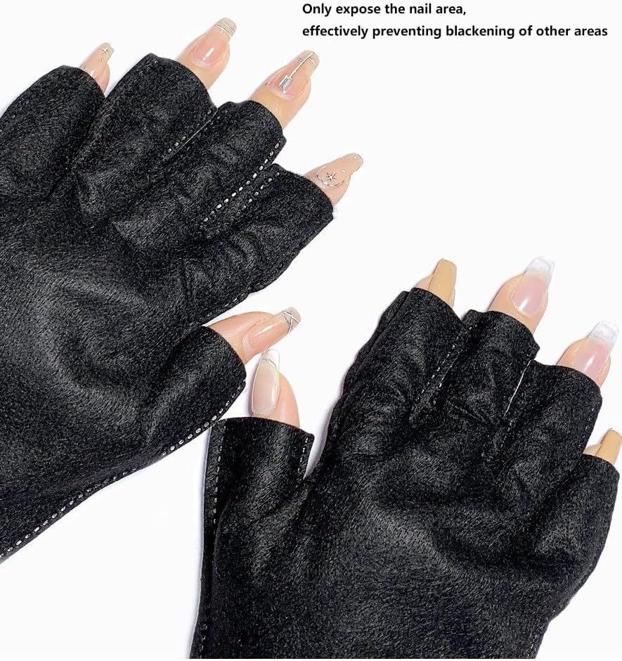 100 Pairs Disposable UV Gloves for Gel Manicure Nail Protection Gloves UPF 50+
