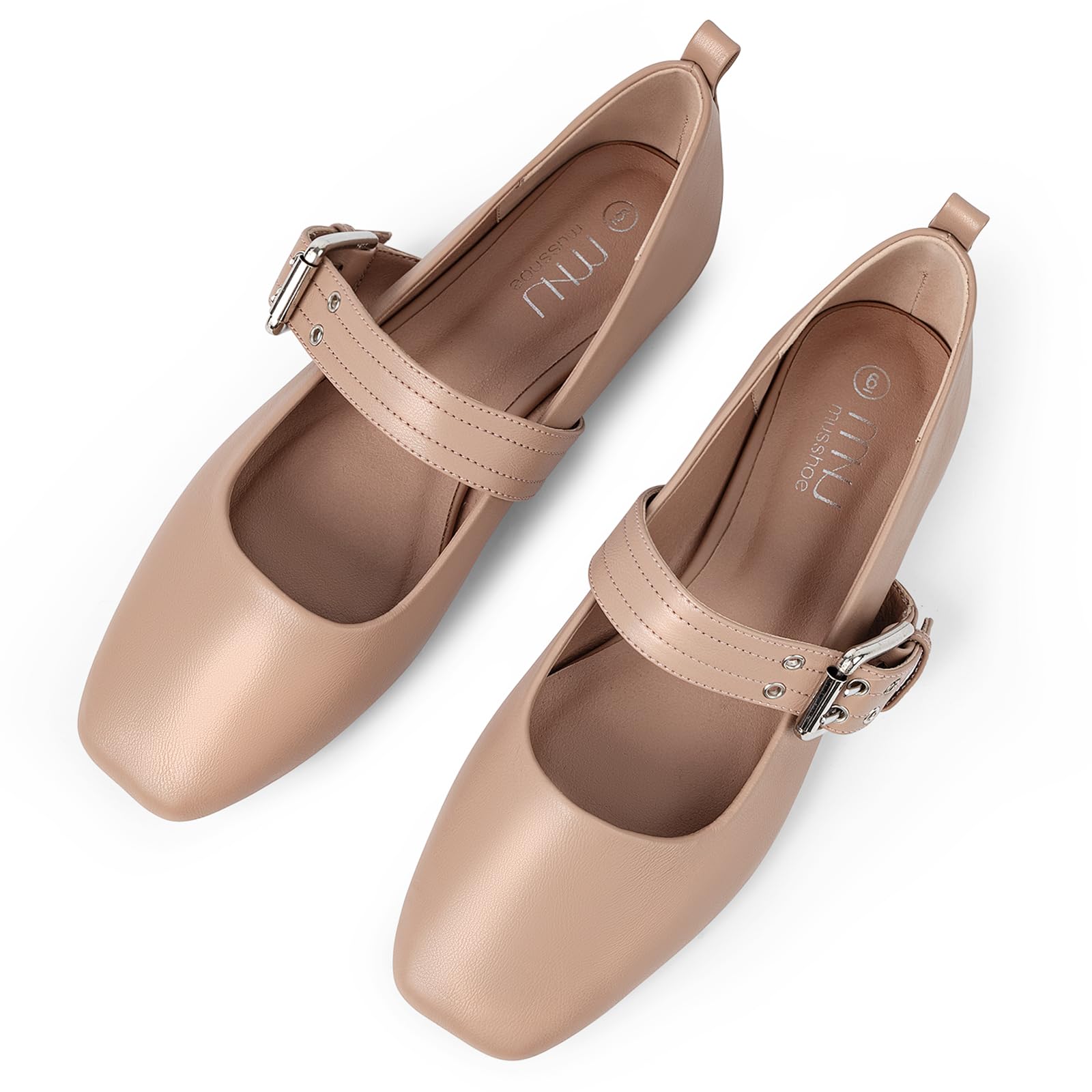 Musshoe Womens Ballet Mary Jane Flats Shoes Adjustable Strap