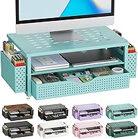 Vista 16 de gianotter Soporte elevador de madera para monitor, organizador de escritorio de oficina, organizador de escritorio con cajón y soporte