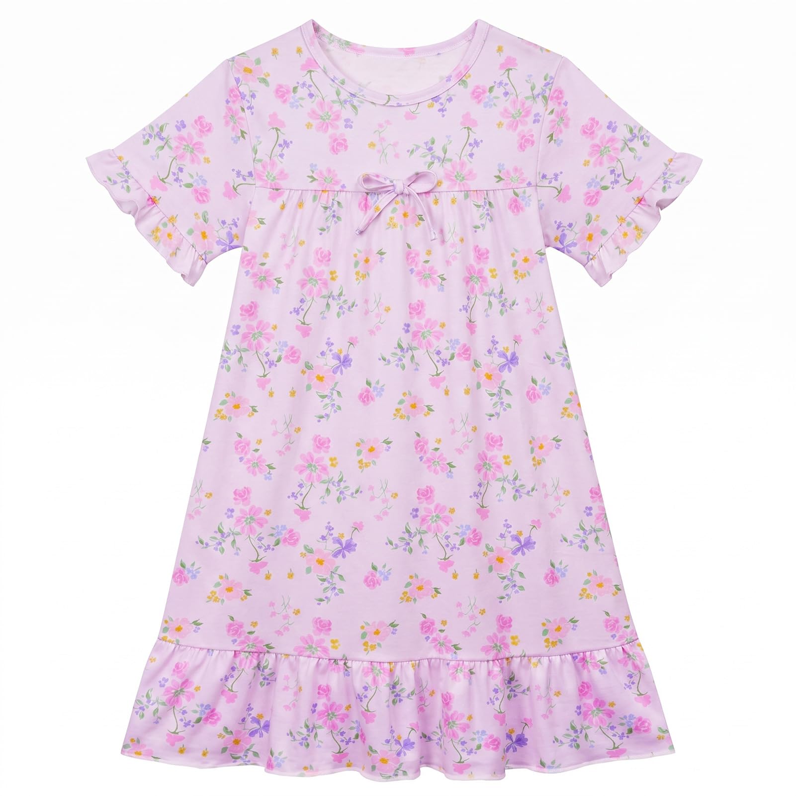 ICOSY ガールズ ナイトガウン 幼児 ガールズ パジャマ プリンセス ナイトガウン 服 女の子用 カジュアルドレス 3-4T ピンクフローラル