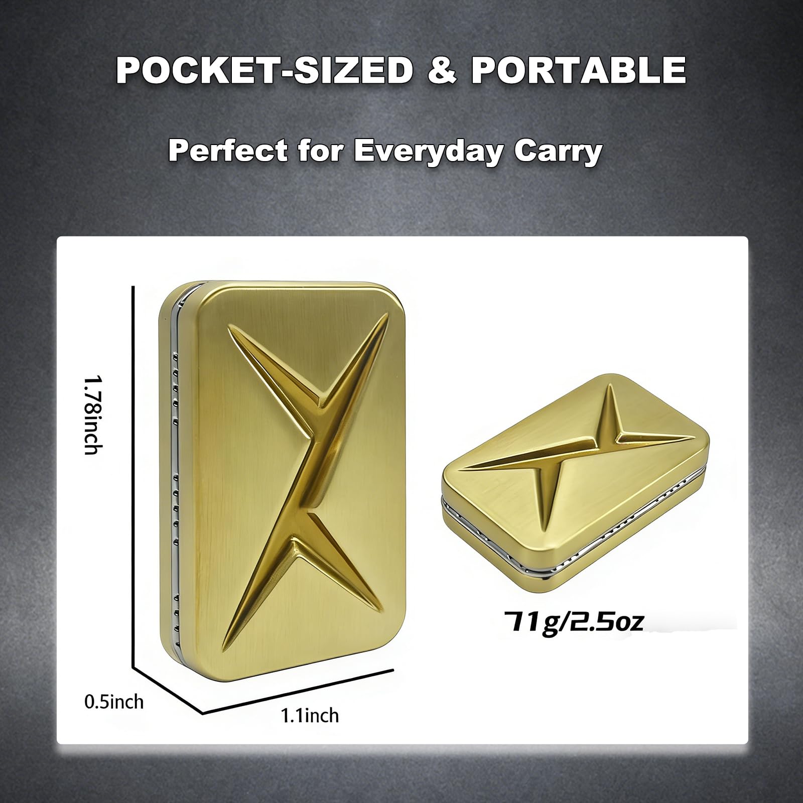Magnet Fidget Toys, Lightning Infinite EDC Fidgetspielzeug für Erwachsene, Sanfter spurfreier Fidget Slider für Büro & Home-Office, Stressabbau-Hilfe für Fokus, Angst & ADHS (Gold)
