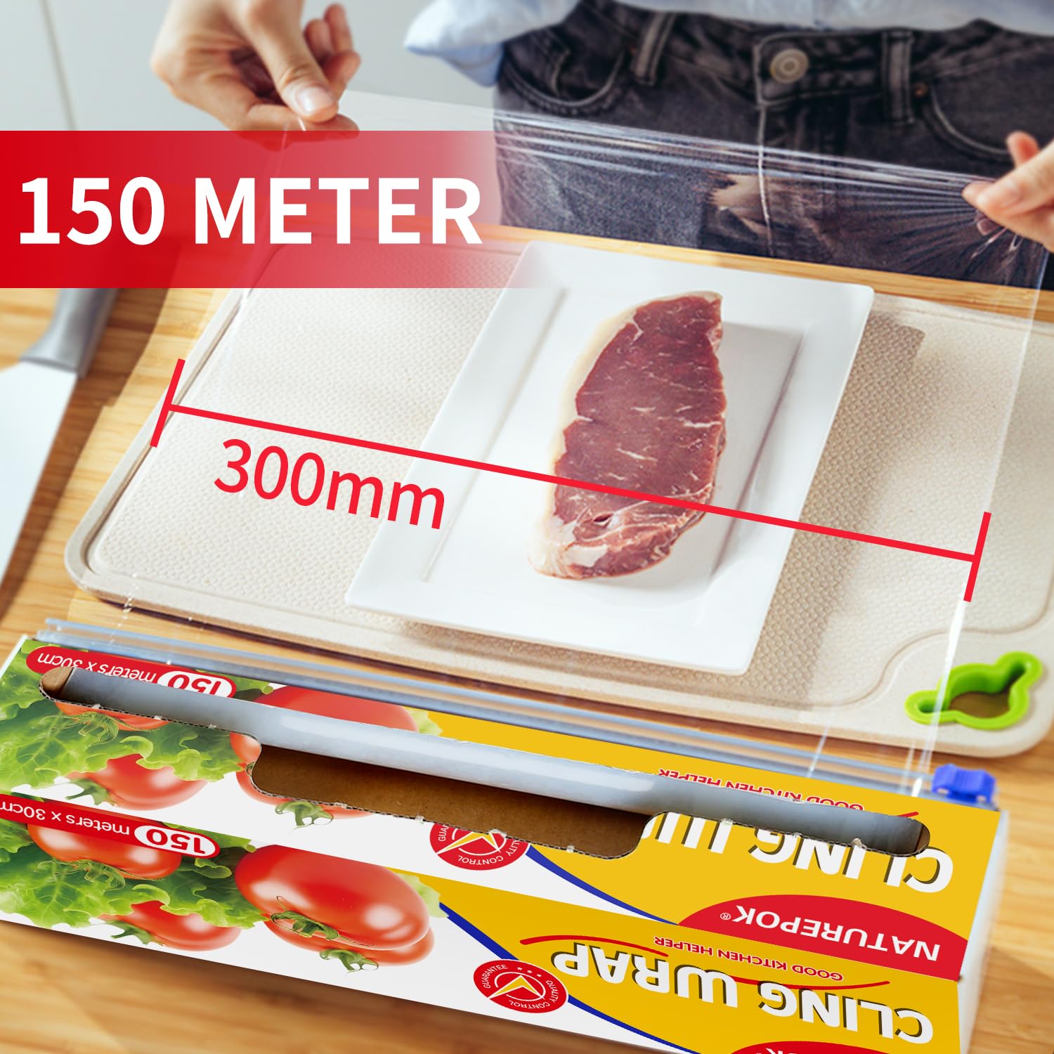Film alimentaire en plastique transparent sans BPA 30 cm x 150 m