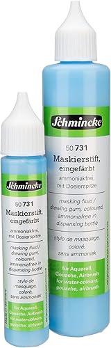 Miniatura 2 de Schmincke - Lápiz de enmascarar coloreado, 3.4 fl oz, 50 731 008, bolígrafo dosificador, líquido de enmascaramiento azul para zonas opacas de