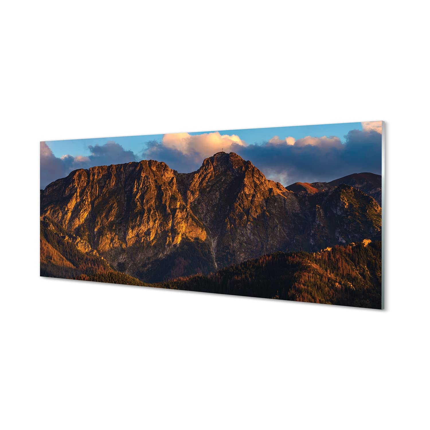 Impression sur verre acrylique paysage montagne pour salon moderne Tulup