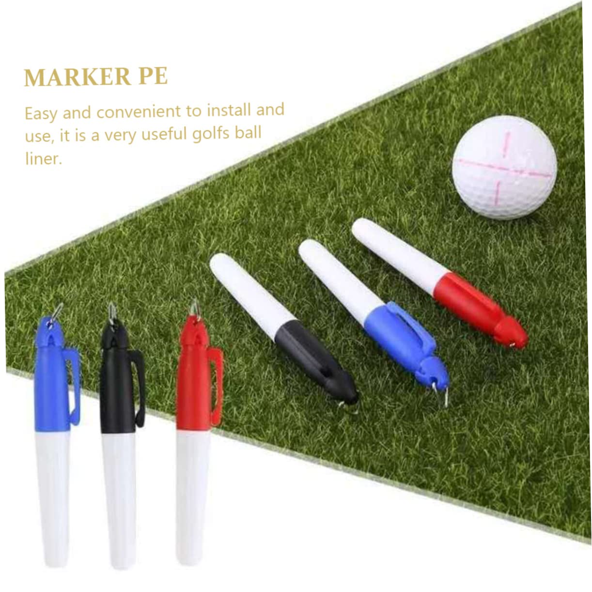 Toddmomy Golf Übungswerkzeug Golf Markierungsstift Golf Marker Golf Linienmarker Zeichenwerkzeug Golf Ausrichtungswerkzeug Golf Zeichenlinienwerkzeug Linienzeichnungsmarker Golf