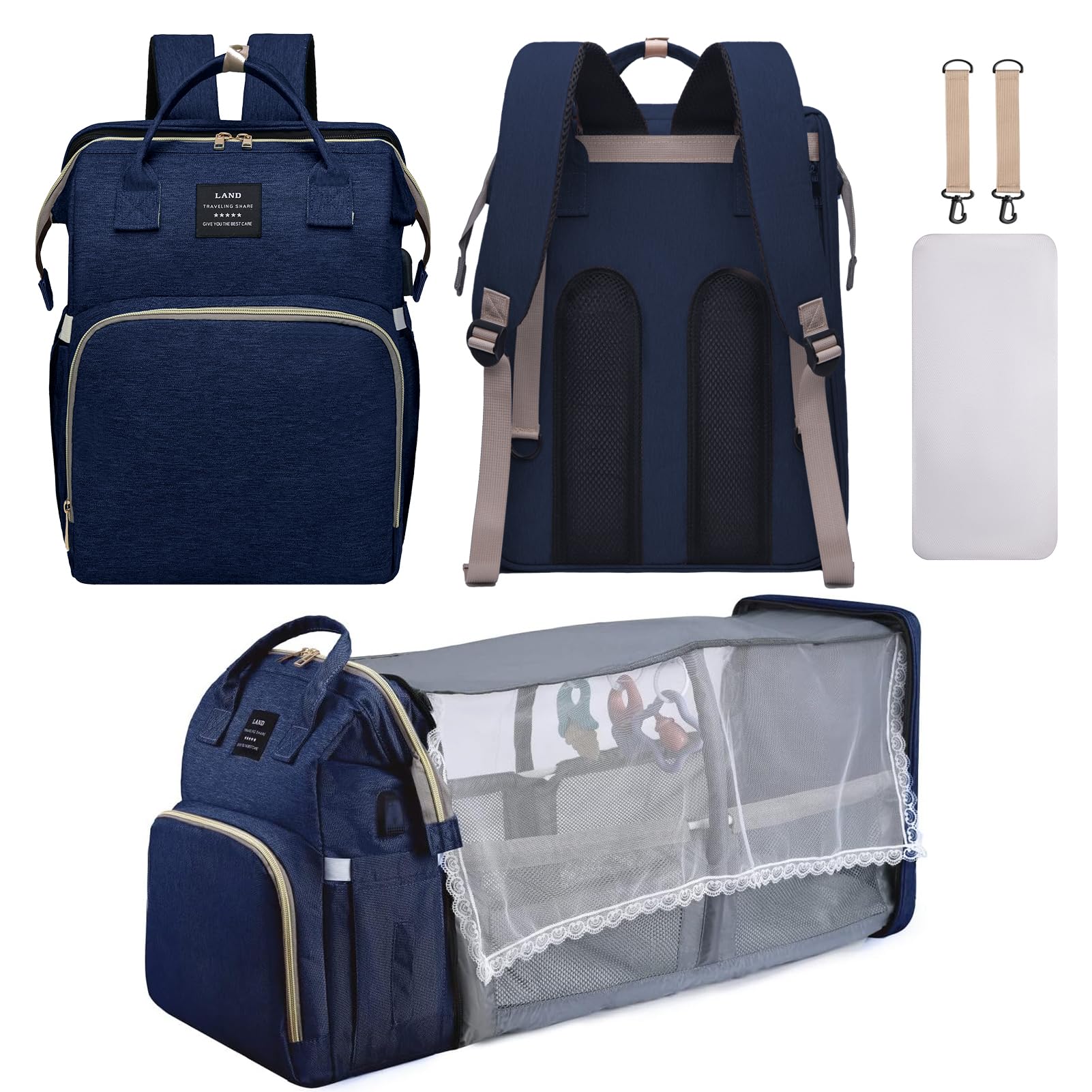 Daddynator: Big Arnold Changing Backpack For Dads | Includes Changing Pad Wet Wipe Organizer - View #9