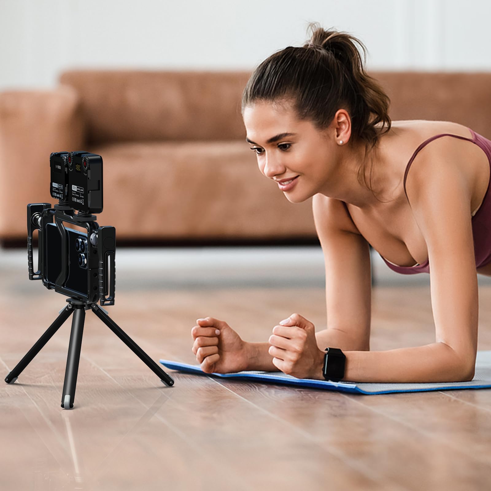 Upgraded Universal Smartphone Video Rig mit Griffen 67mm Filter Adapter Anti Drop, Telefon Käfig Stabilisator für Videoaufzeichnung, Handheld Filmmaking Vlog Case Stabilisator für Videomaker