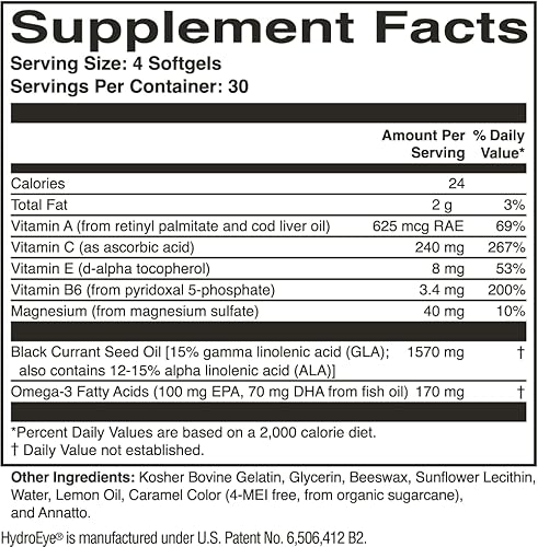 Miniatura 6 de Suplemento de cápsulas de gel Hydroeye, alivio para ojos secos, 120 unidades