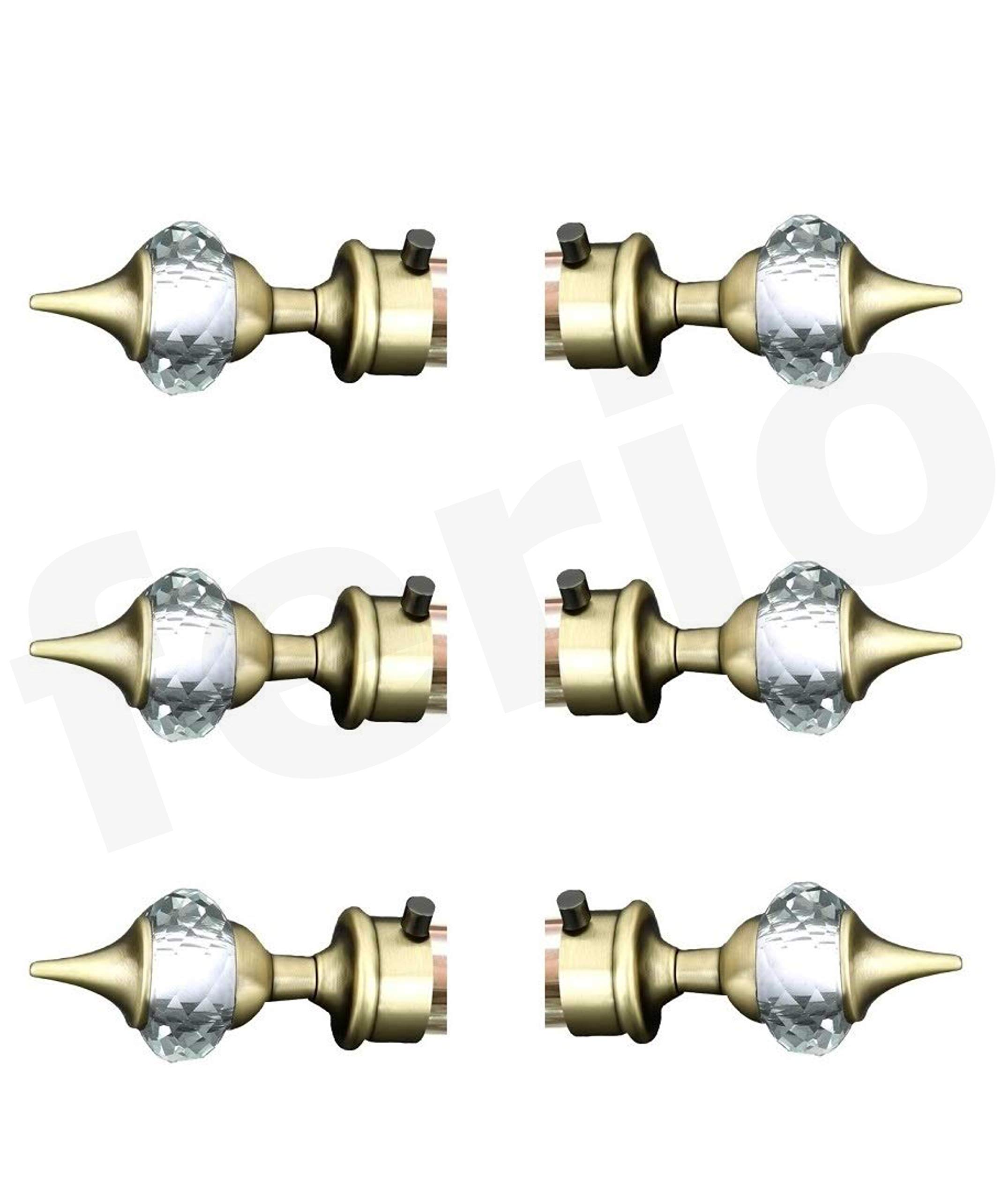 Arena Aluminium Antique Round Curtain Finials (Brass , Standard) - 6 Pieces,Eyelet