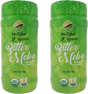 McCabe Organic Bitter Melon Tea - Organic Bitter Melon Leaves | Rich with Fiber & Minerals | USDA and CCOF Certified | Product of USA | 50g (Pack of 2)