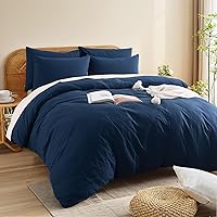 Vista 38 de NEXHOME PRO Funda de edredón Twin XL 100% algodón lavado, transpirable, duradera, texturizada, similar al lino, juego de ropa de cama para el hogar