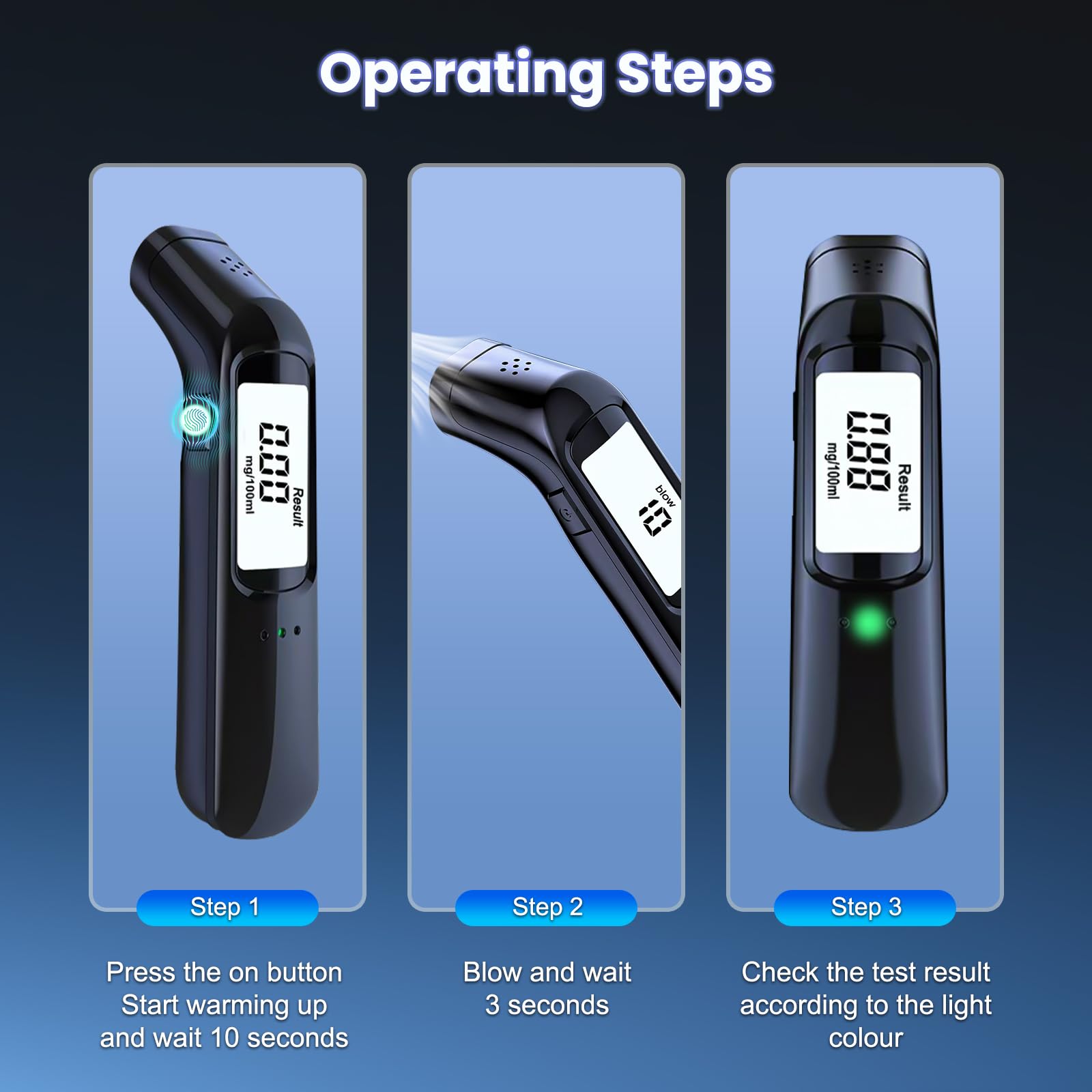 Éthylotest électronique Rechargeable USB - Alcoomètre Numérique Portable, Détection Rapide - 10