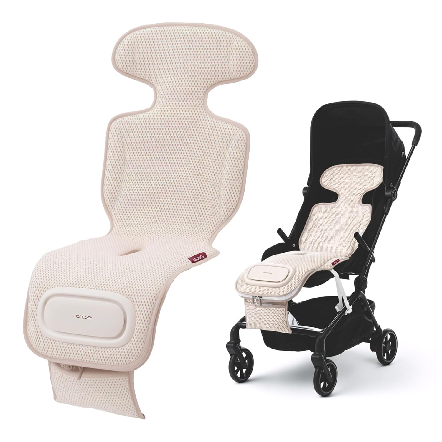 Momcozy Baby Stroller Cooling Pad, 3D Mesh Breathable Seat Liner with 2 Fans USB Powered ＆ 4 Quiet Speeds, Washable Cooling Mat, Universal Cooler Pad Heat Protection for Toddler Baby Summer Essentials
