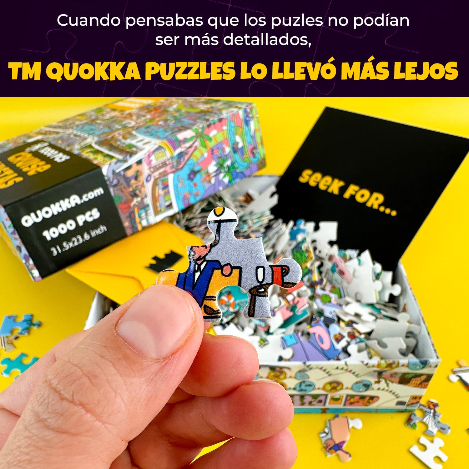 QUOKKA Puzzle 1000 Piezas para Adultos - Vistas de Crucero - Caja Desafíos Extra Divertidos - Impresionante Puzzle de Animales - Regalo Creativo para la Relajación
