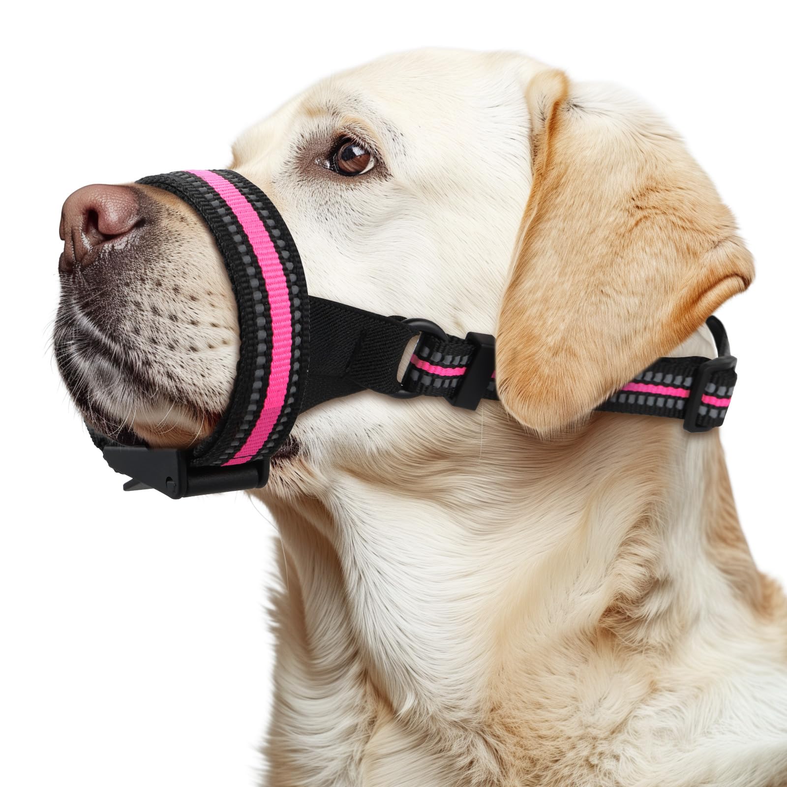 BONTHEE Dog Muzzle,Anti-Bite Adjustable Breathable Soft Muzzle for Small Medium Large Dogs - Vet Visits, Grooming & Training - Secure Fit, Lightweight