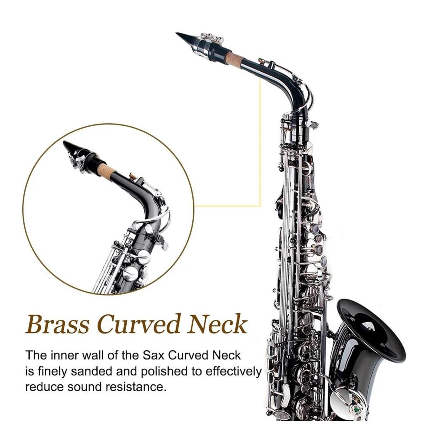 Saxofón Saxofón Alto Eb Niquelado Negro