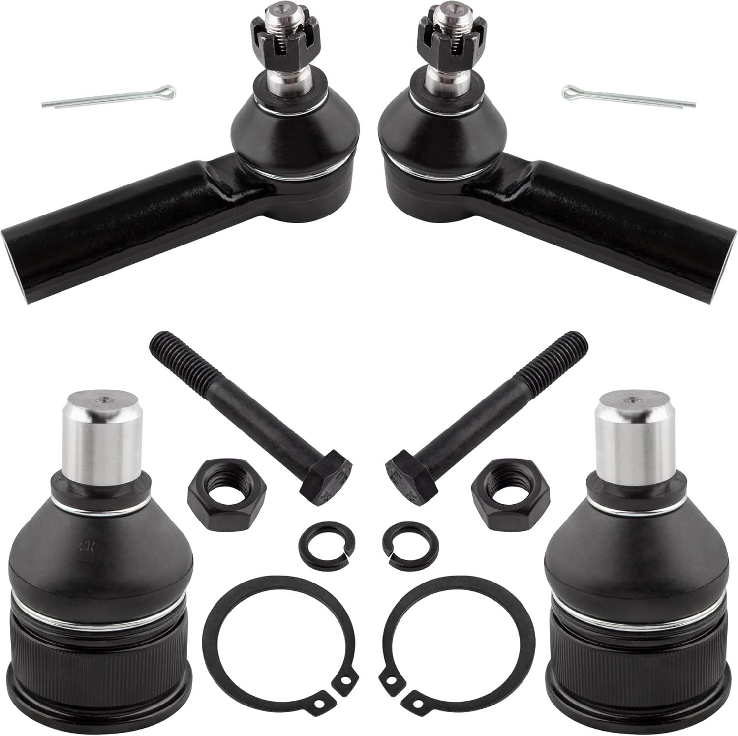 BOXI (Set of 6) Front Lower Ball Joints + Front Outer Tie Rod Ends + Front Sway Bar End Links Fit for Ford Escape Mazda Tribute Mercury Mariner 2005 2006 2007 2008 2009 | Replace K80296 K80107 ES3631