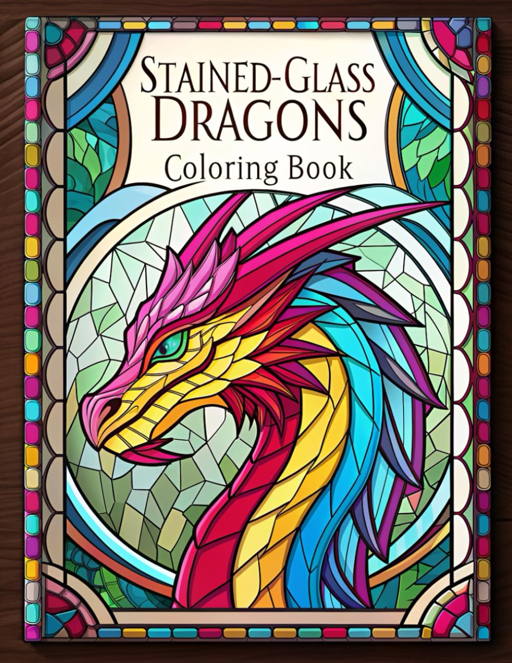 Stained-Glass Dragons coloring book 3