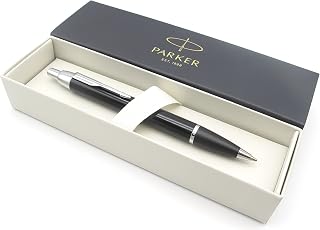 Parker IM Premium Metal Ballpoint Pen - Black Lacquer With Chrome Trim - Medium Point Black Ink Refill - Gift Boxed