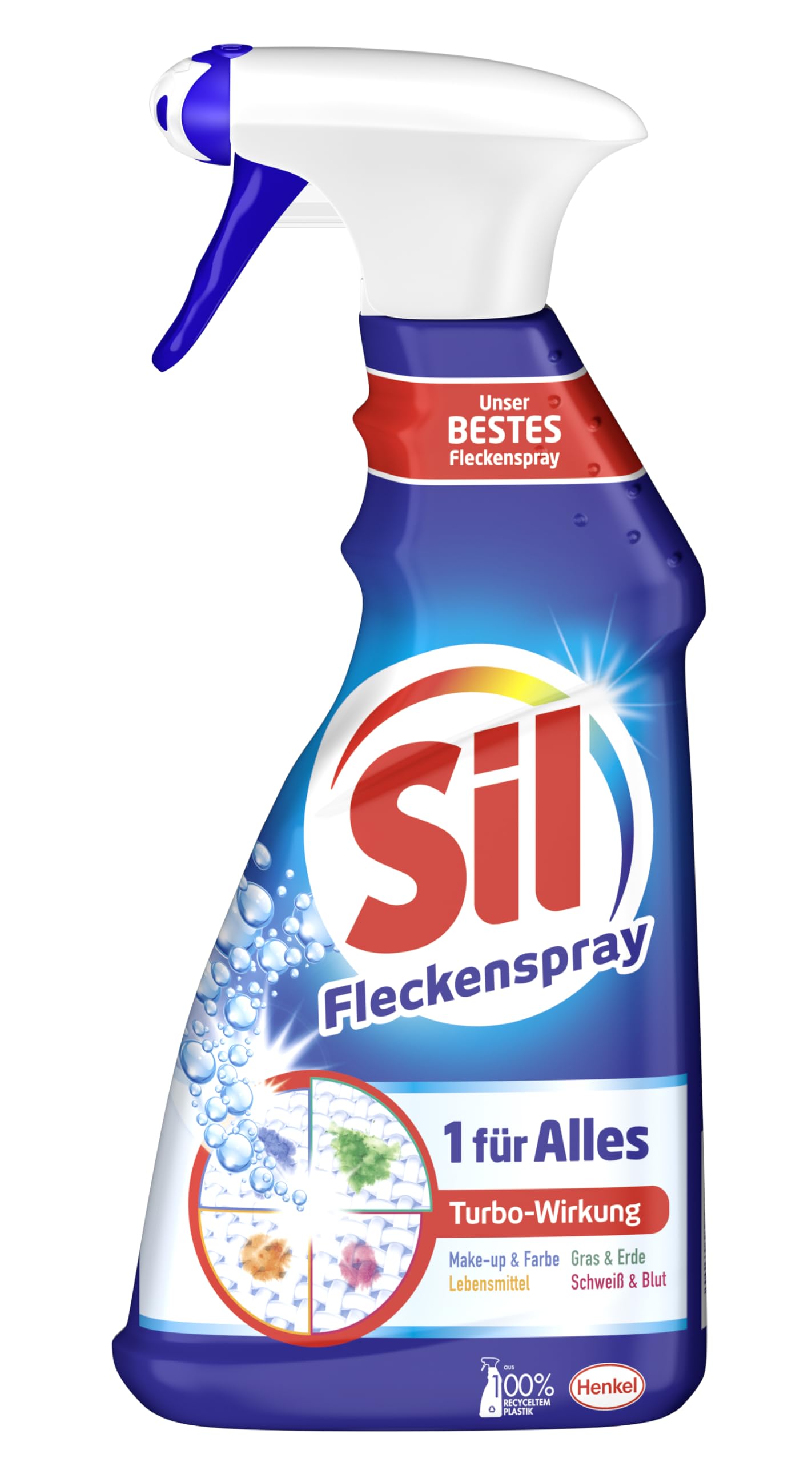 Sil 1 para todo tipo de manchas, quitamanchas con efecto turbo para todo tipo de manchas, 5 unidades (5 x 500 ml).