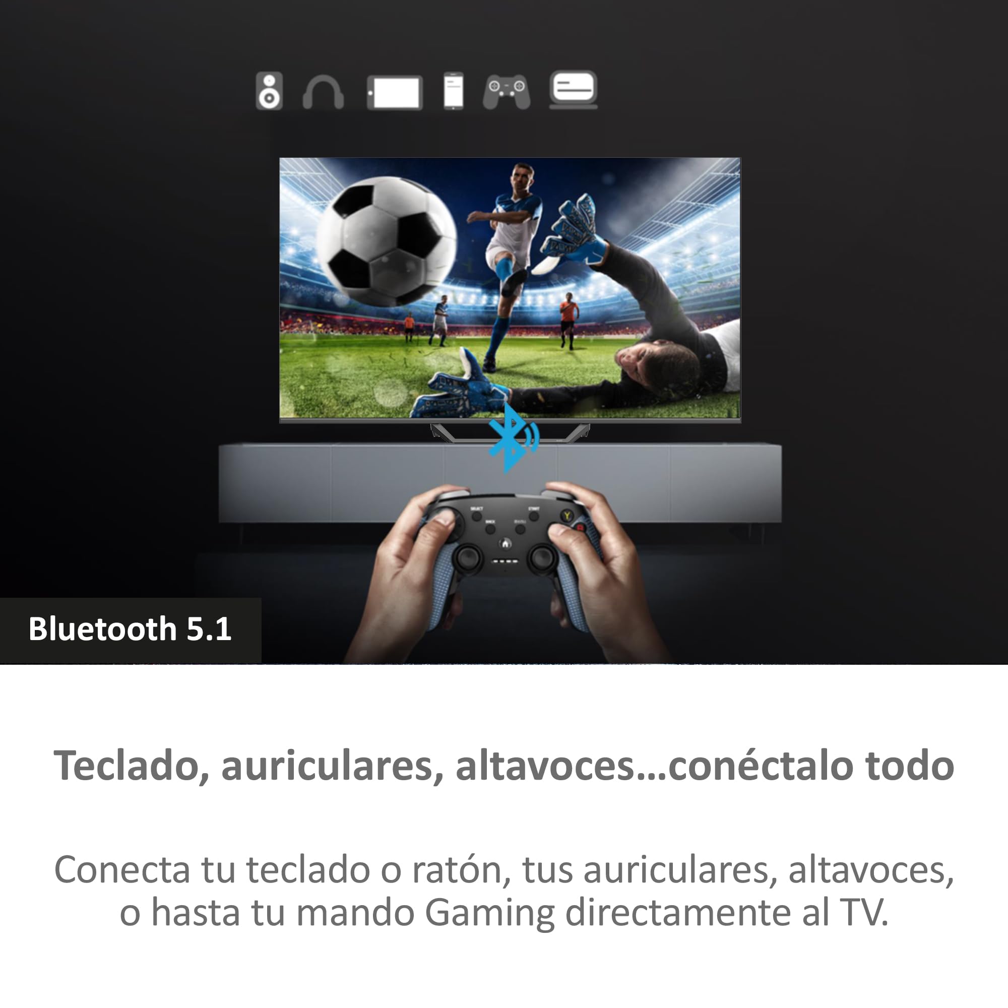 Haier QLED 4K UHD H55S80EUX - Smart TV 55", Google TV, Dolby Audio, HDR 10, Smart Remote Control, Google Assistant, Bluetooth 5.1, DBX TV, HDMI 2.1 x 4, Sin Marcos, 2024