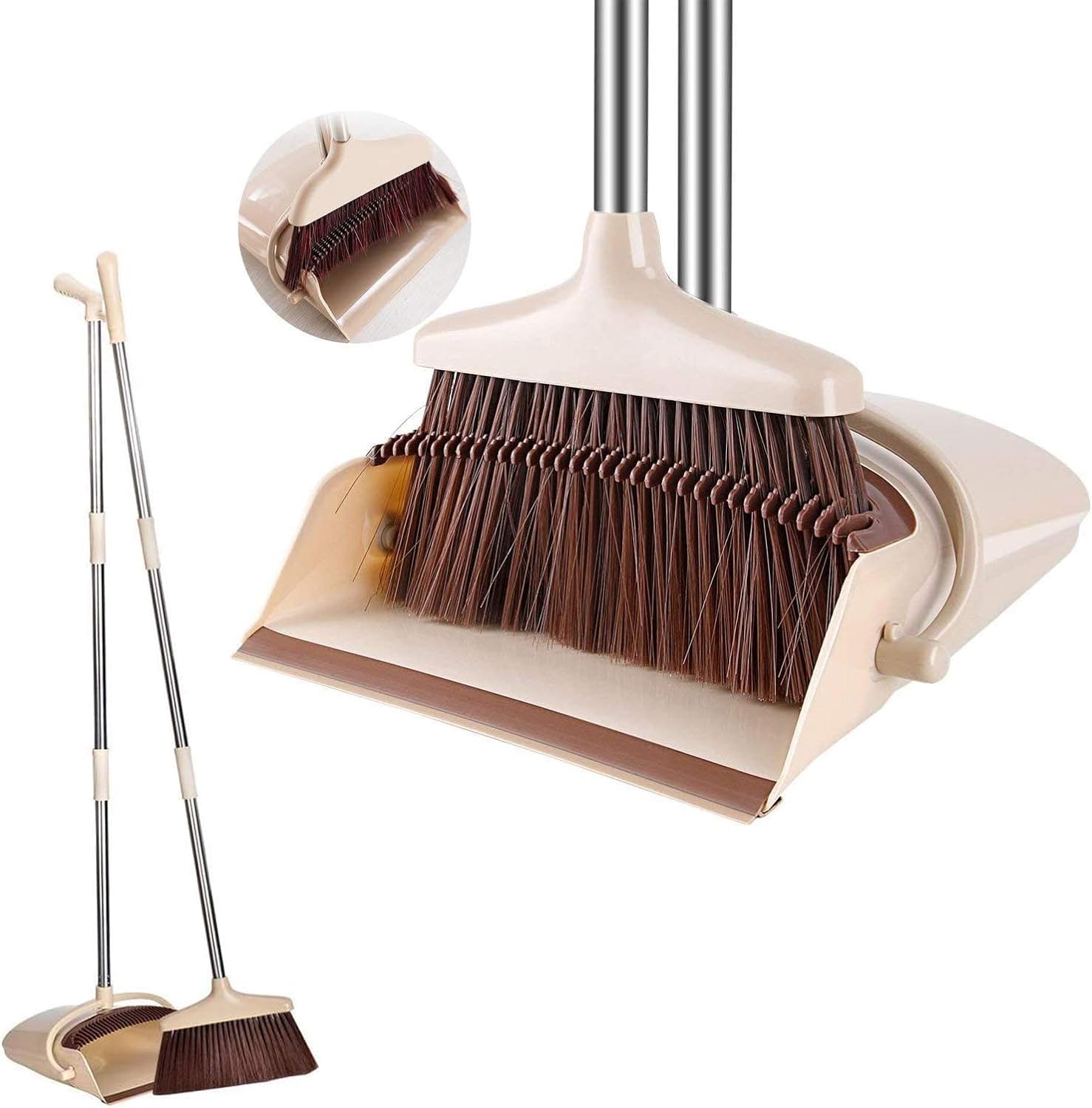 Luteti Broom and Dustpan Set Sweeper and Dustpan Combo with Long Extendable Handle Upright Broom and Dustpan Set Dustpan Broom Combination for Floor Cleaning (B0CVN2Z7NJ) Amazon Price History, Amazon Price Tracker