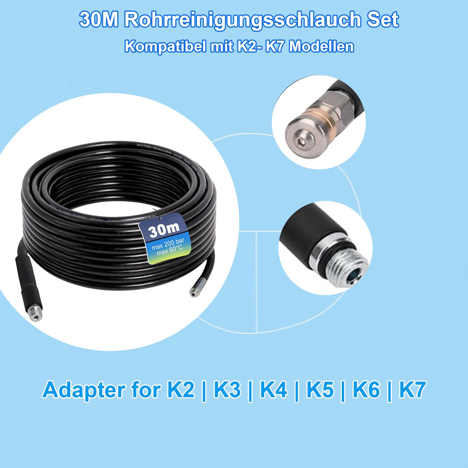 Tubo Ricambio 5M Per Idropulitrice Nilfisk - Compatibile Con Modelli C100, C110, C120, C125, Ecc. - Foto 9