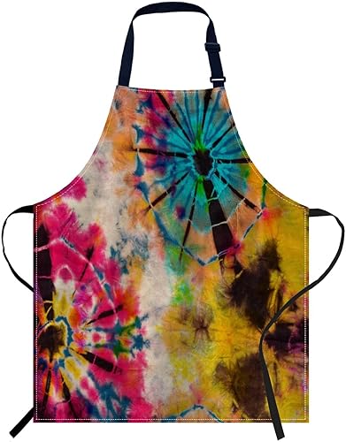 oFloral Mujeres Hombres Delantal para Cocina casera 002, rainbow tie dye clásico