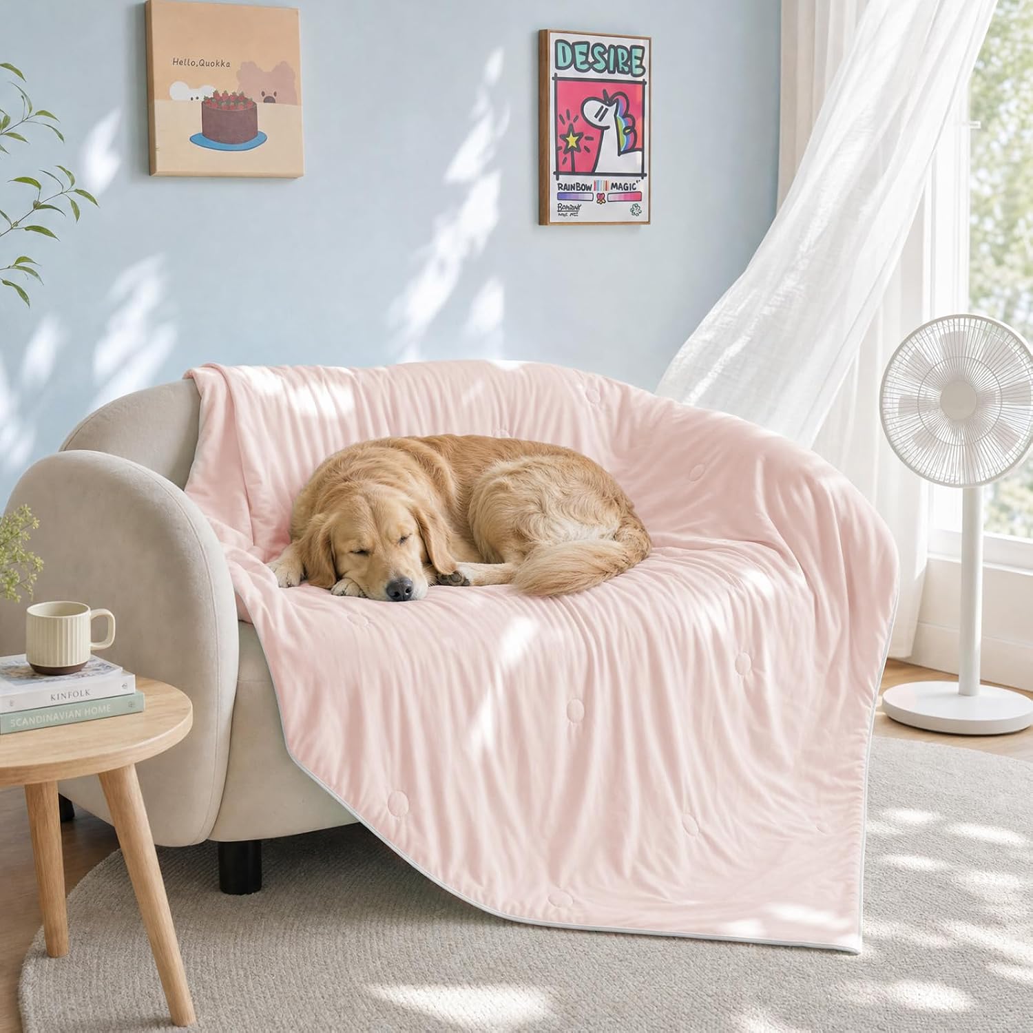 Soulbond Cooling Blanket for Large Dogs - Q-MAX>0.45, Soft Breathable Pet Cat Cool Throw Blanket for Hot Weather, Washable Dog Cooling Bed Mat Protector for Couch, Sofa, Cars(40"x50", Dark Gray)
