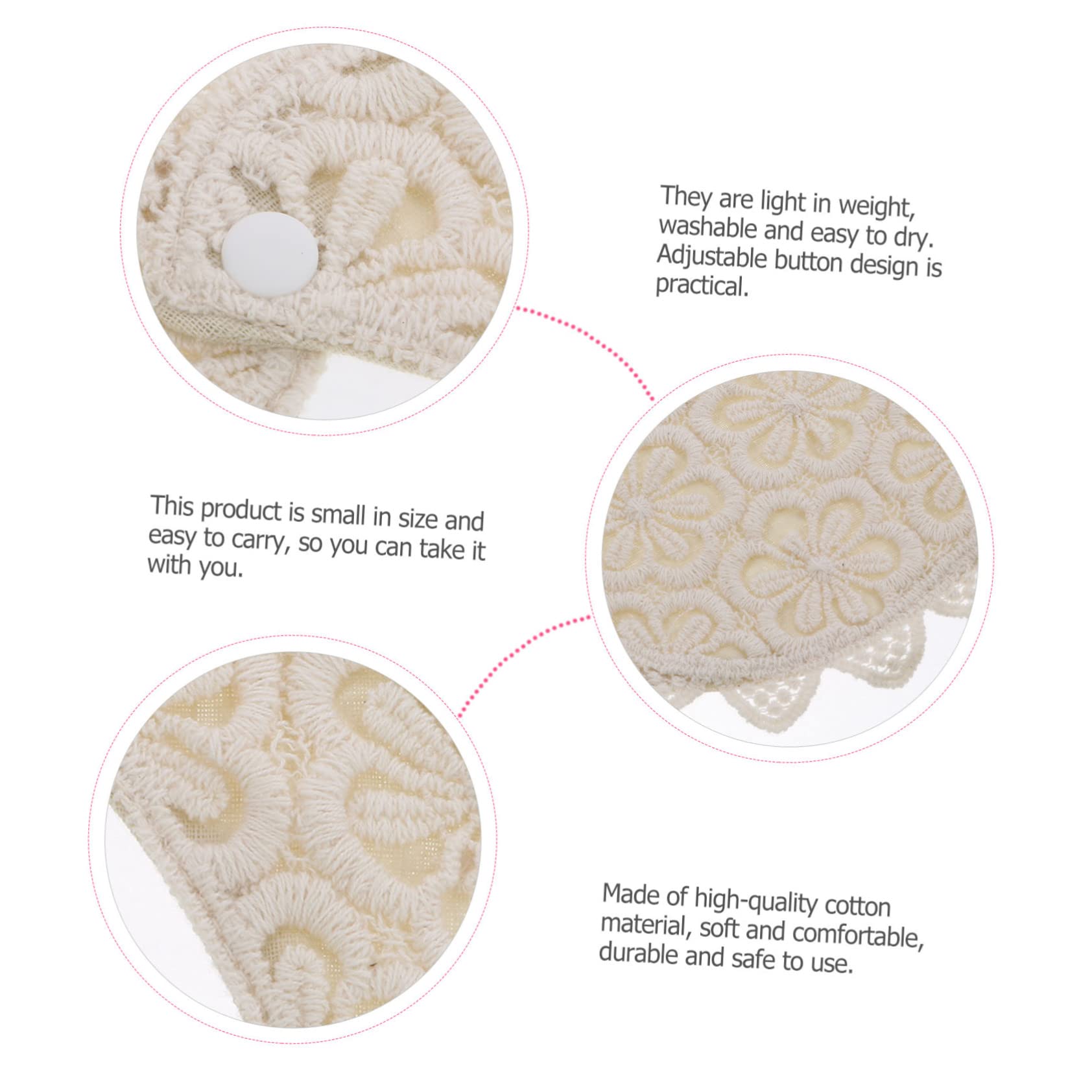 VICASKY 6pezzi Bavaglini Pizzo Per Bavaglini Di Cotone Per Saliva Design Facili Da Lavare e Trasportare Accessori Utile Per
