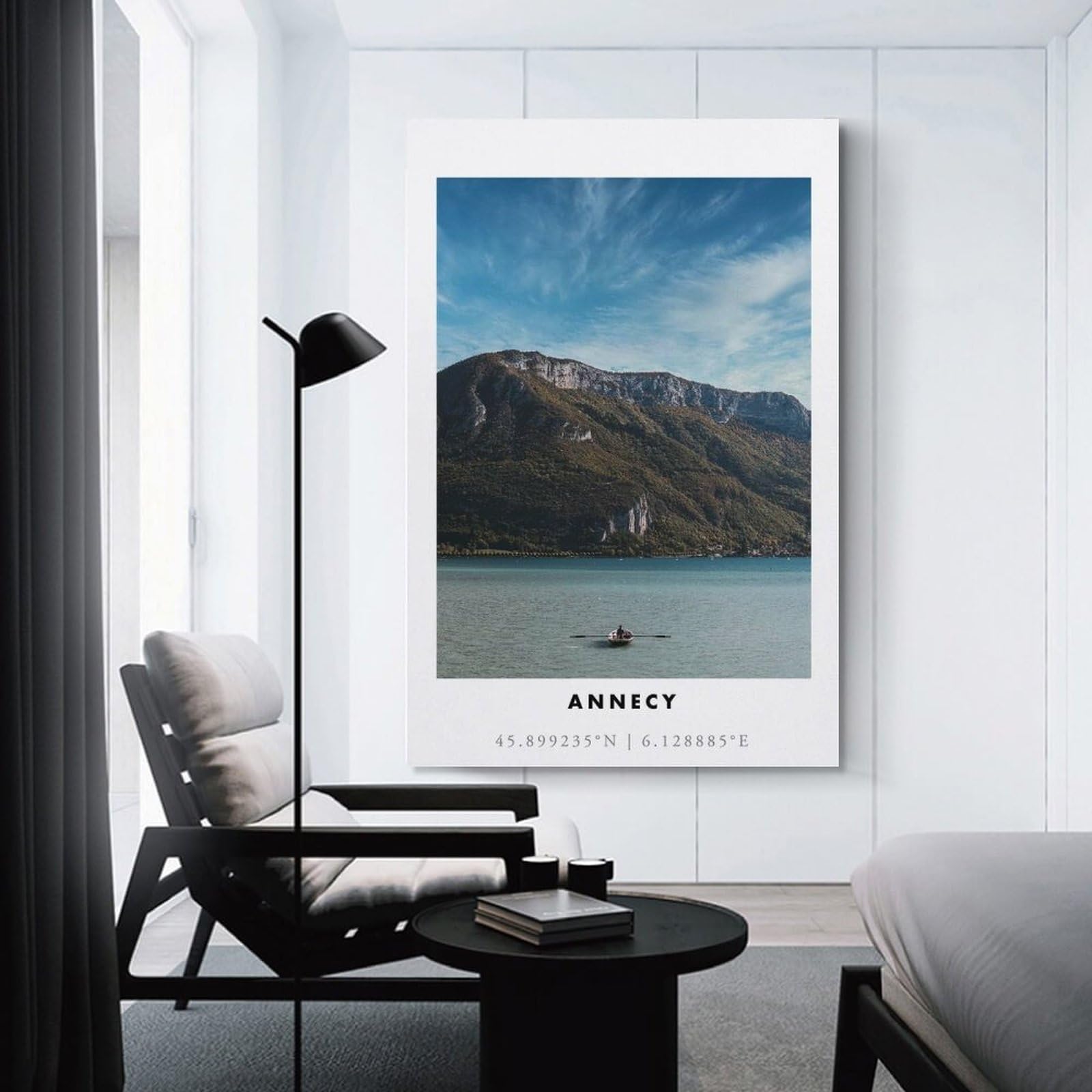 Junmoney Home Decor Wall Art Annecy Lake View, 24x36inch(60x90cm), for New Homes, Bedrooms Or Workspaces, Decorative Present for New Homes