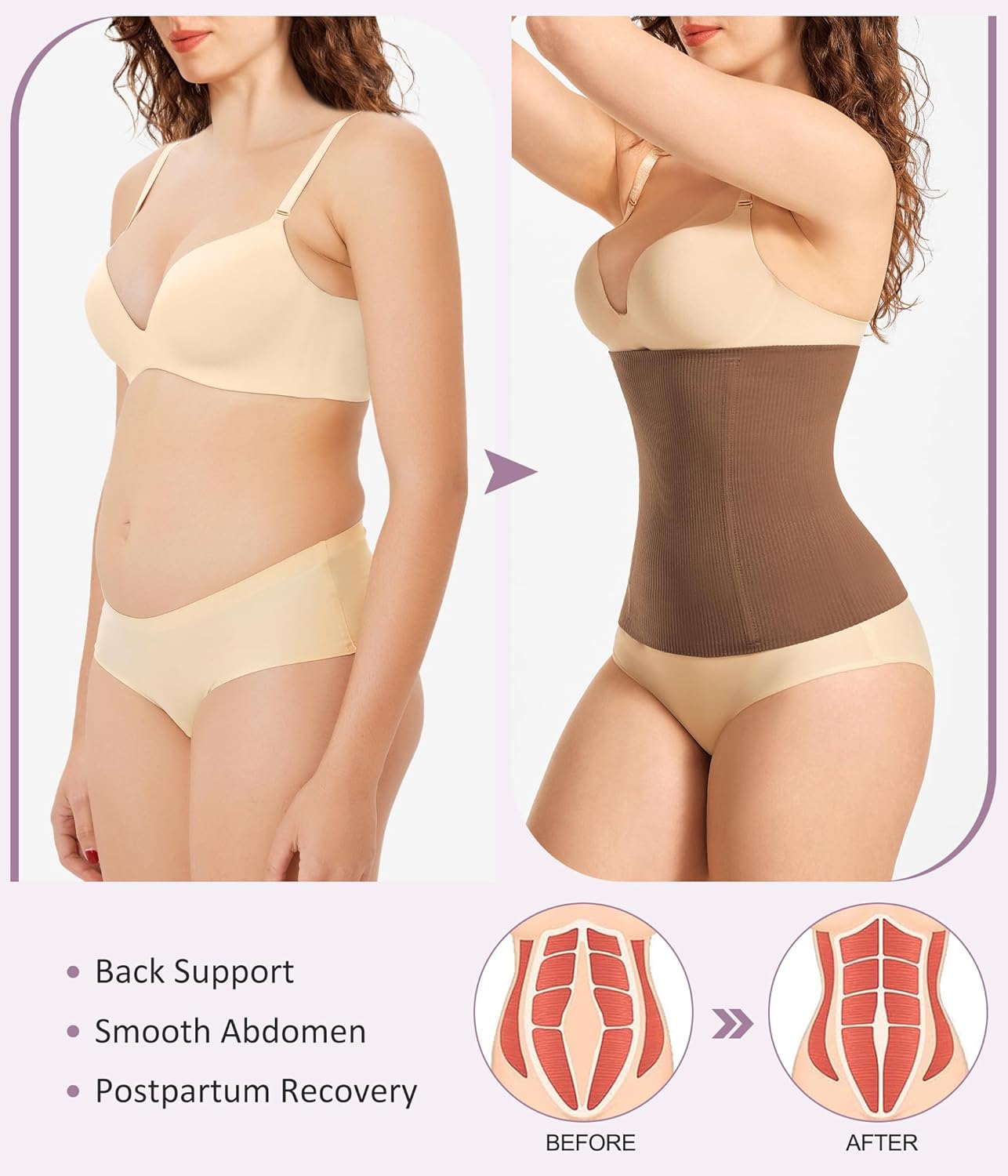 YERKOAD Waist Trainer for Women Corset Shapewear Tummy Control Faja Body Shaper Waist Cincher Postpartum Belly Band - Image 4