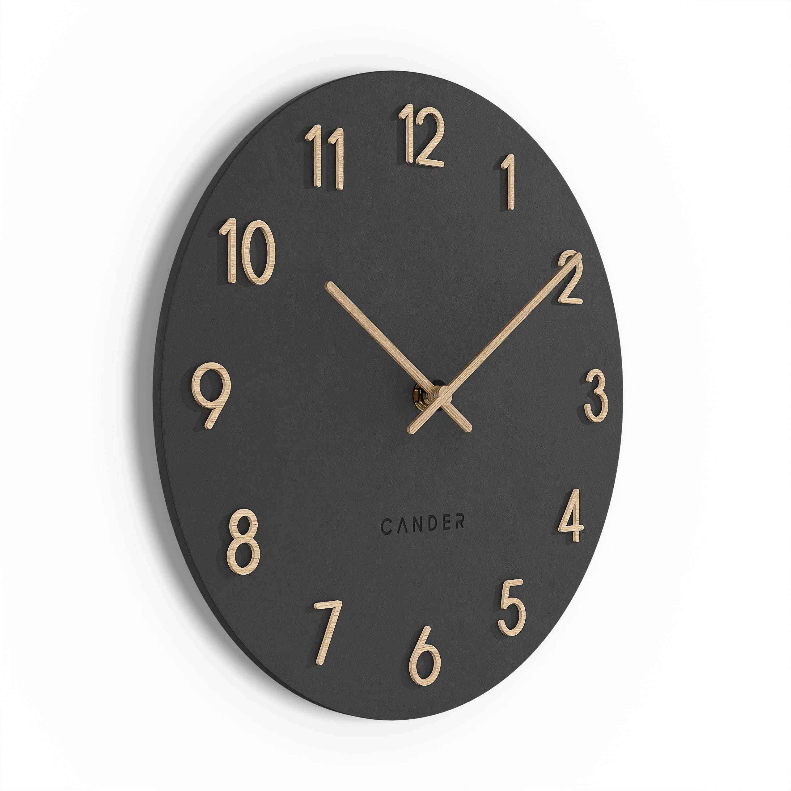 Cander Berlin Wanduhr 25 Cm - Lautlose Analoguhr In Warmgrau Für Küche Und Wohnzimmer