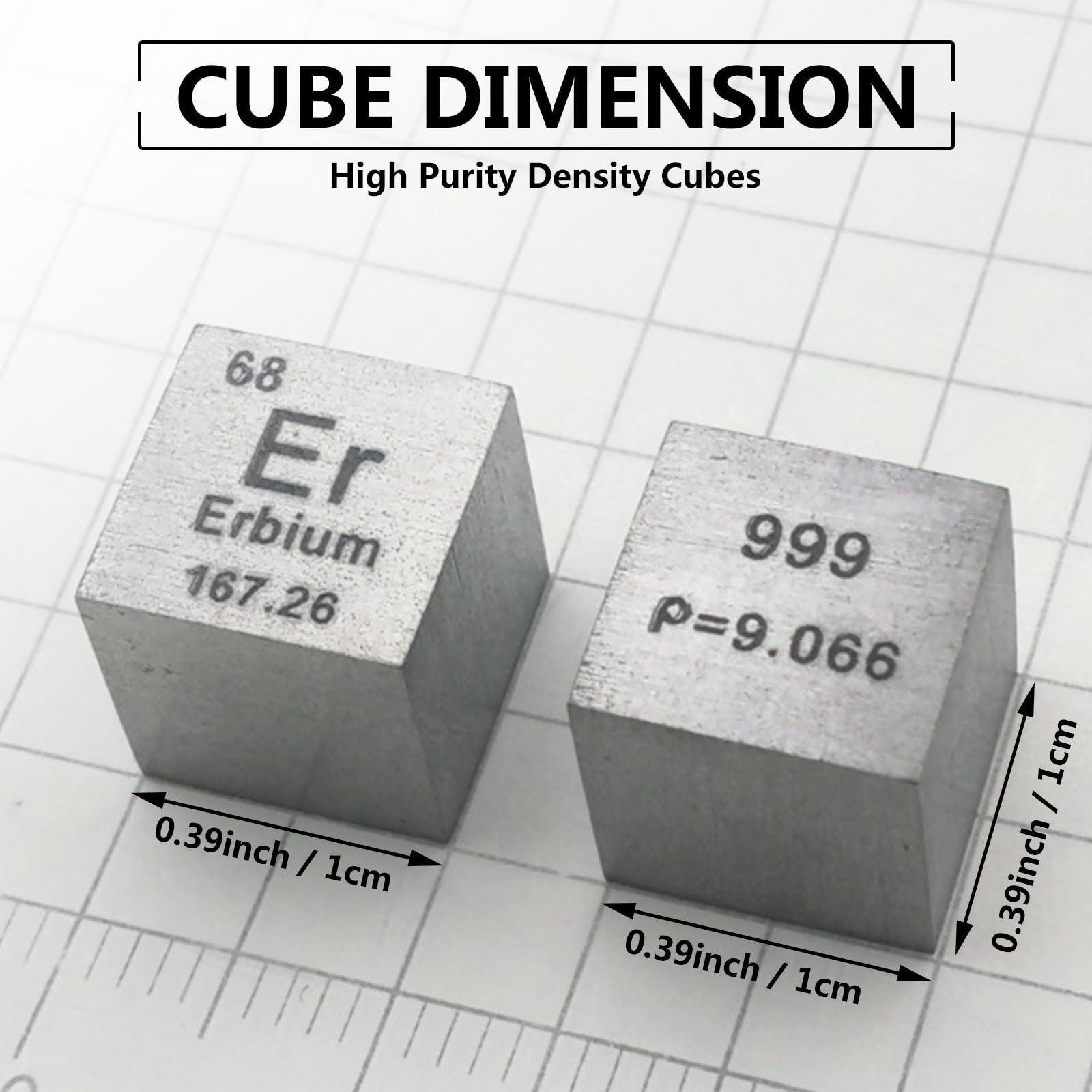Cubi da 10mm - Collezione della Tavola Periodica degli Elementi - Metalli delle Terre Rare,Erbium er
