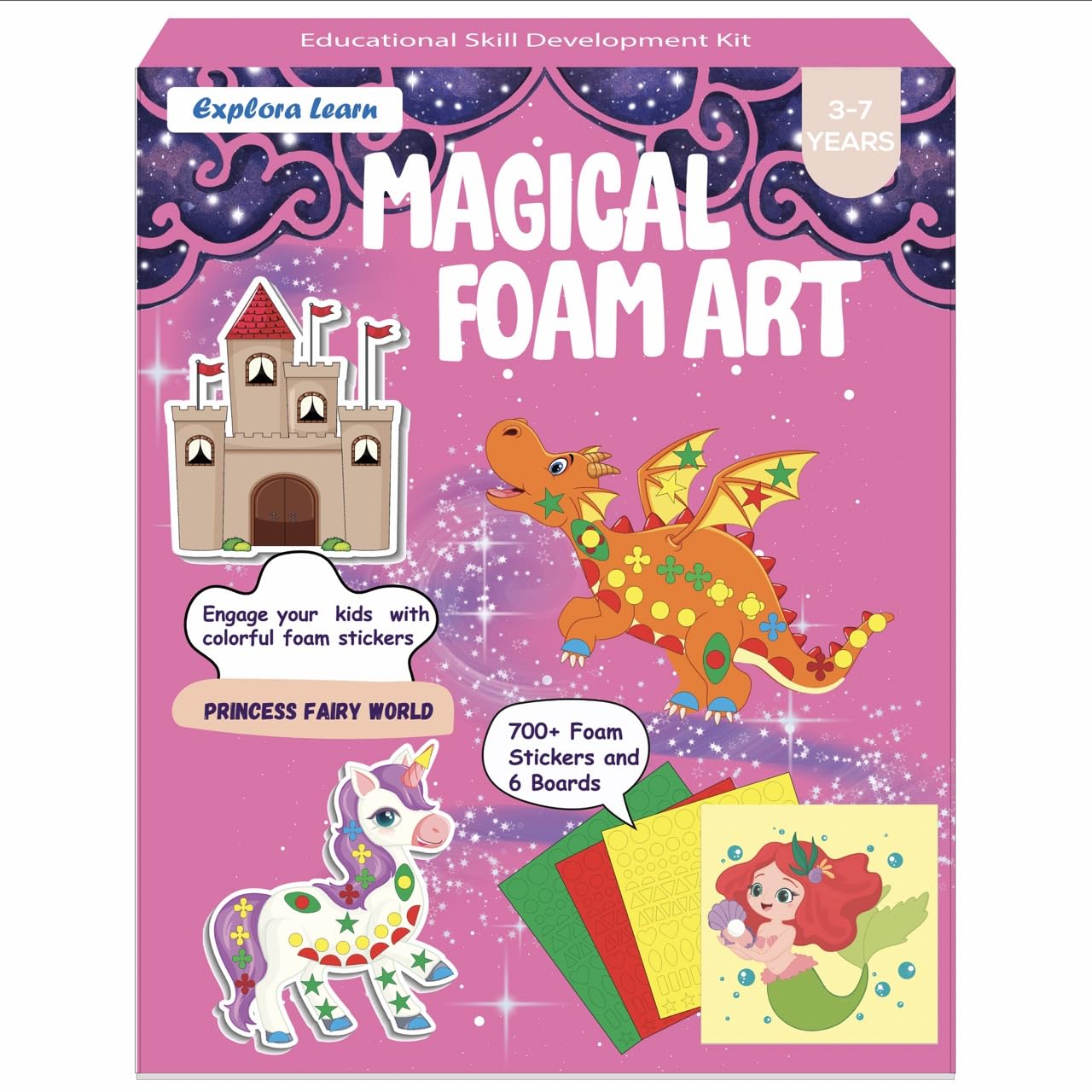 exploralearn Art Kit – Magical Foam Art for Kids Ages 3-7 Years | Princess Fairy World | No Mess Sticker Art| Craft Kits, DIY Activity | Birthday Gifts for Boys and Girls Ages 3, 4, 5, 6, 7 Years (B0DC6S2WHG) Amazon Price History, Amazon Price Tracker