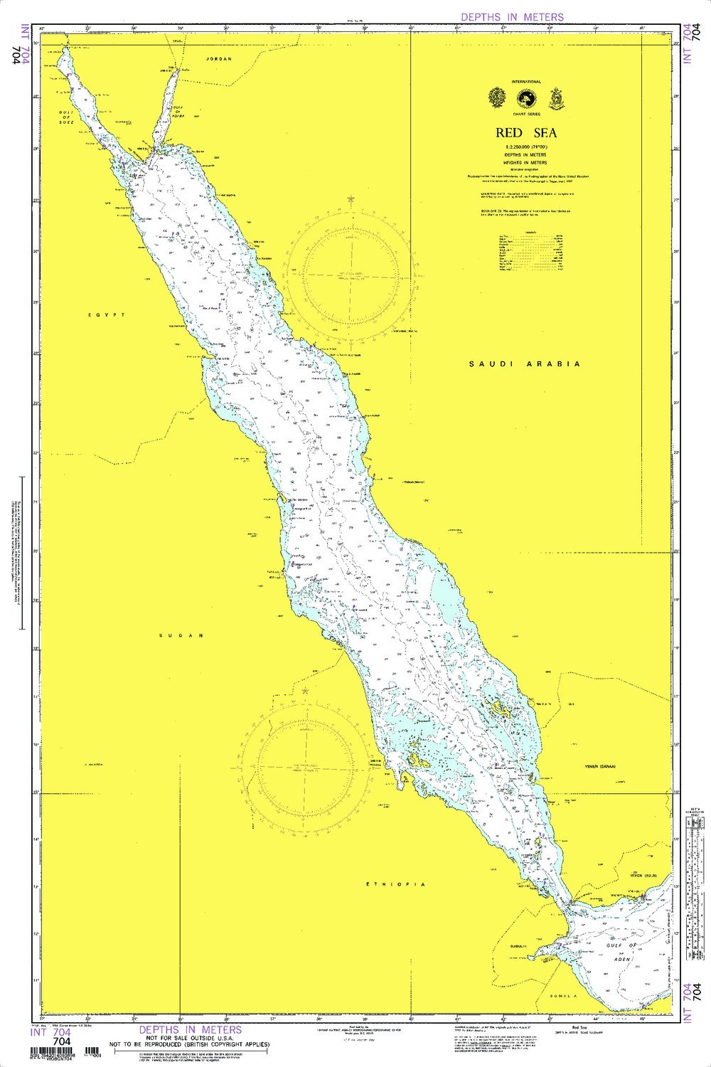 Paradise Cay Publications NGA Chart 704WP: Red Sea; 28.5 X 42.5; Waterproof