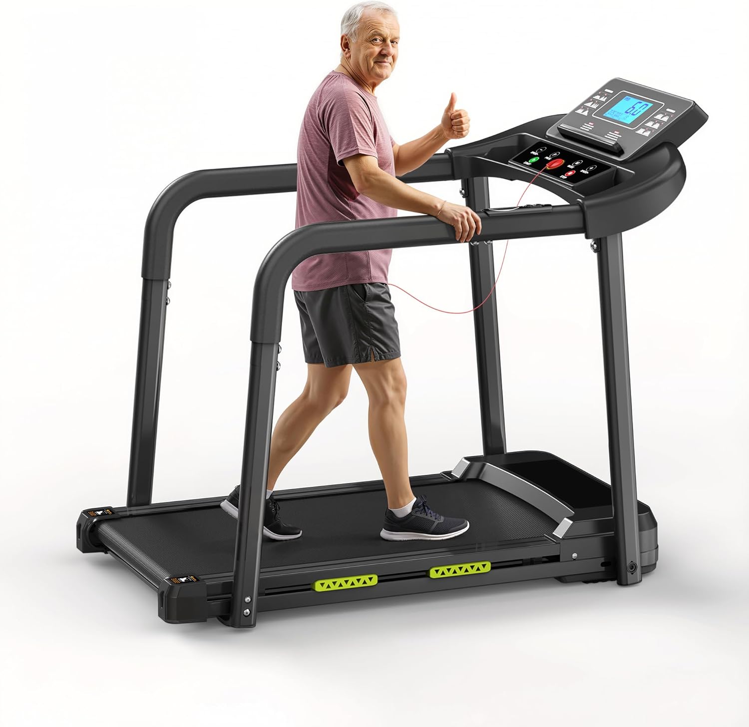 Caminadora Eléctrica Plegable 2.5HP con Monitor Cardíaco Negra