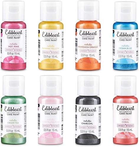 Sweet Sticks - Pintura decorativa y comestible para pasteles, 0.5 onzas(15 mililitros), color metálico
