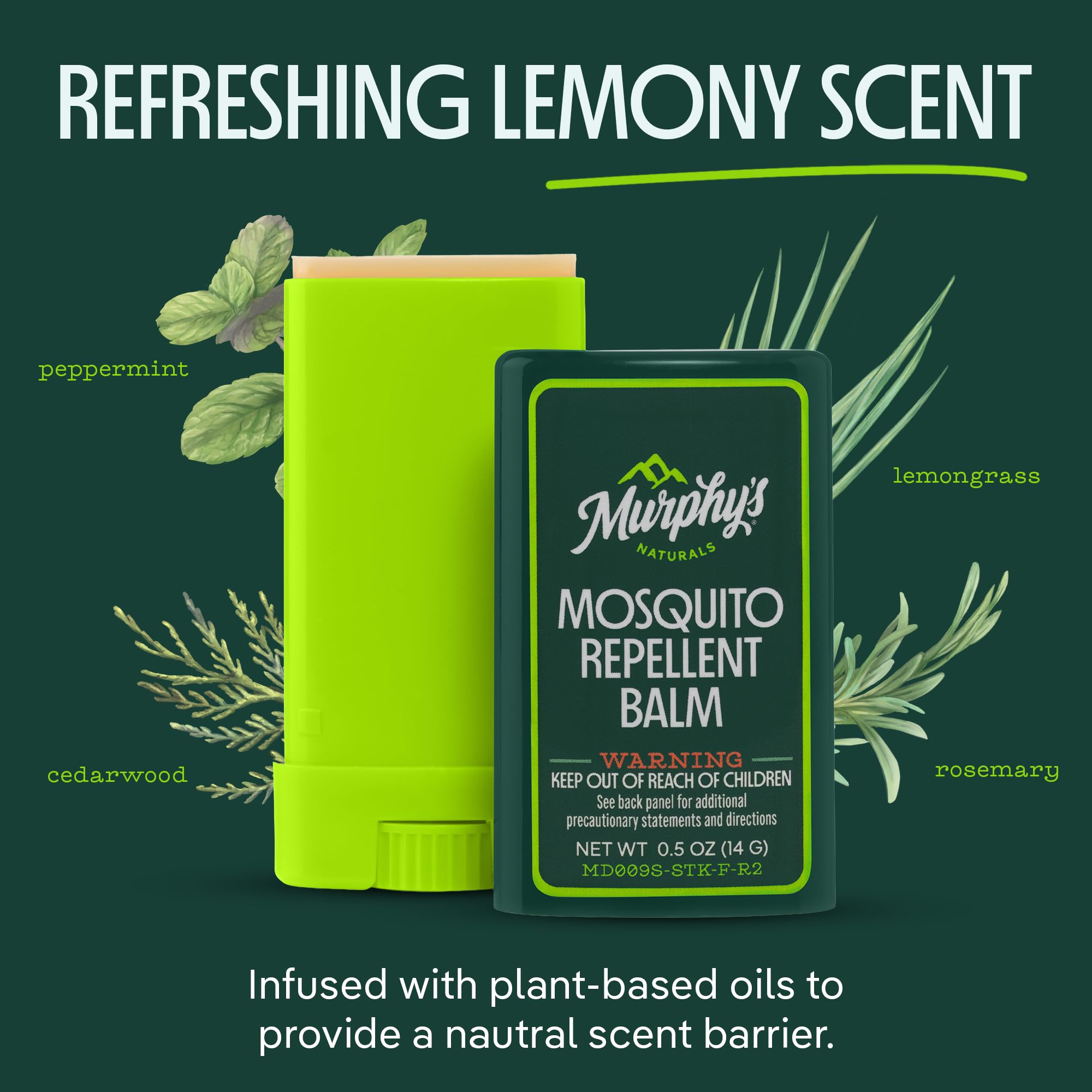 Murphys Naturals Mosquito Repellent Balm Plant-Based 0.5 oz Pack of 3 | Formulated with cedarwood lemongrass & rosemary oils; DEET-free repels mosquitoes up to 2 hrs & ticks 1 hr; travel-size product thumbnail 6
